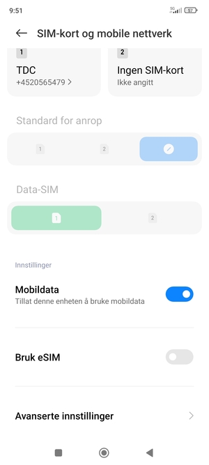 Bla til og velg Avanserte innstillinger