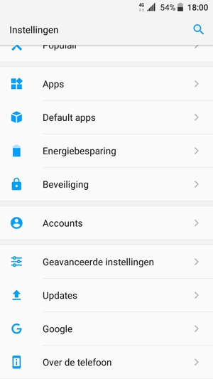Scroll naar en selecteer Updates