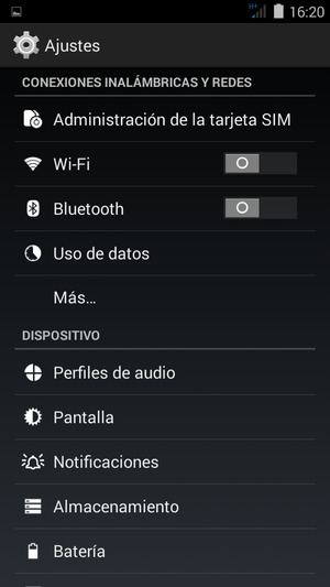 Vaya al menú  Ajustes y seleccione Más...