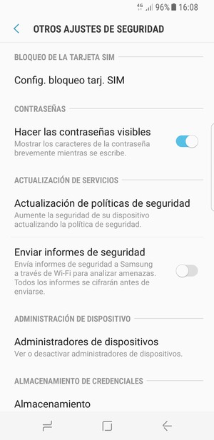 Seleccione Config. bloqueo tarj. SIM