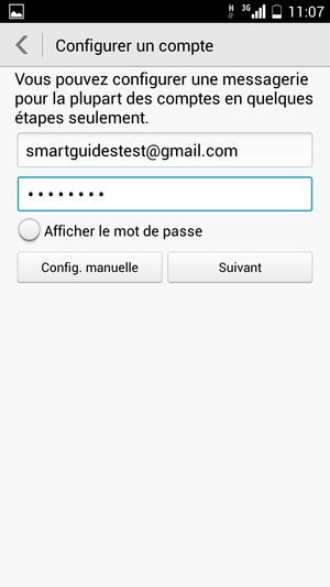 Saisissez votre adresse Gmail ou Hotmail et votre mot de passe. Appuyez sur Suivant