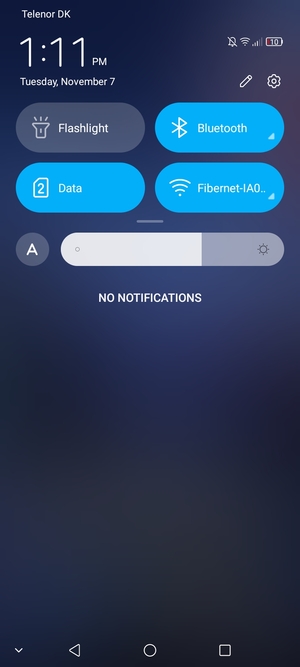 Slide down the top menu again