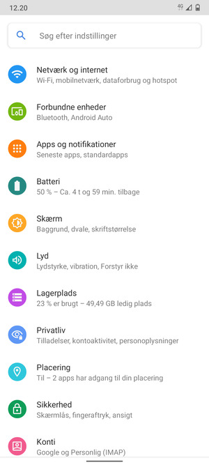Vælg Netværk og internet