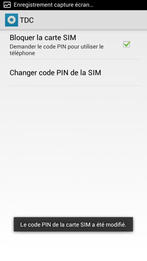 Votre code PIN de la carte SIM a été modifié