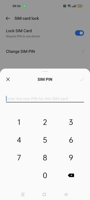 Enter your New SIM PIN and select OK