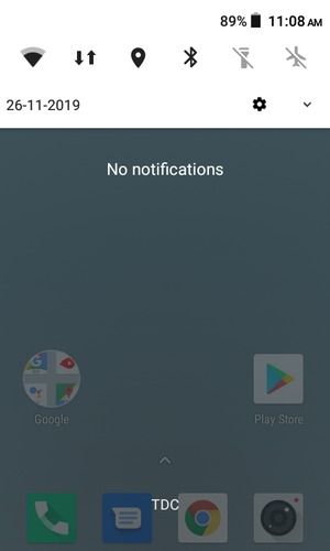 Slide down the top menu again