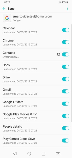 Your contacts from Google will now be synced to your phone