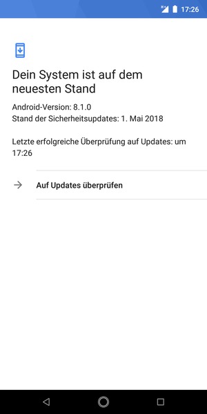 Falls Ihr Handy aktualisiert ist, wird Ihnen der folgende Bildschirm angezeigt