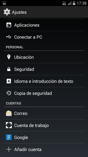 Desplácese y seleccione Google