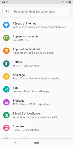 Sélectionnez Réseau et Internet