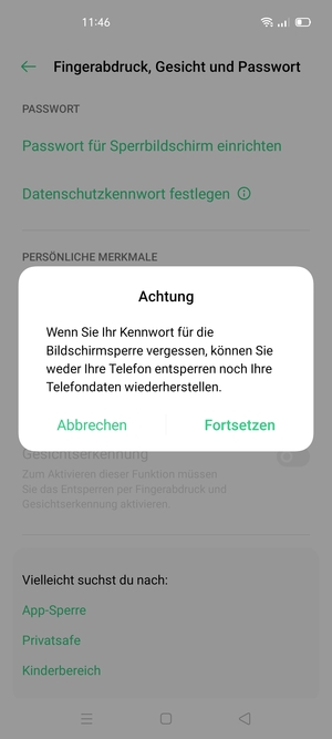 Wählen Sie Fortsetzen