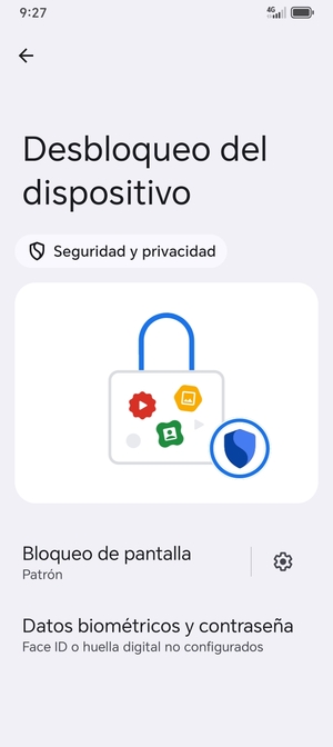 El teléfono ha sido asegurado con un bloqueo de pantalla