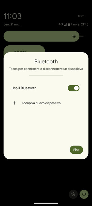 Disattiva Usar il Bluetooth