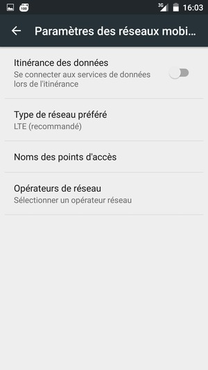 Sélectionnez Noms des points d'accès