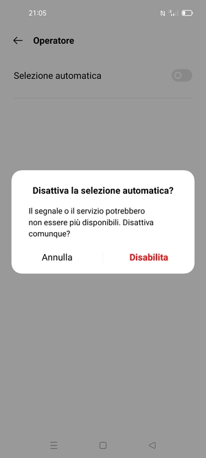 Seleziona Disabilita