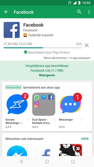 Wacht tot het installatieproces beëindigd is