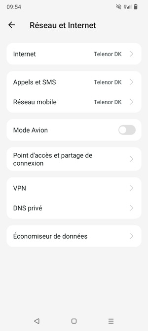 Sélectionnez Réseau mobile