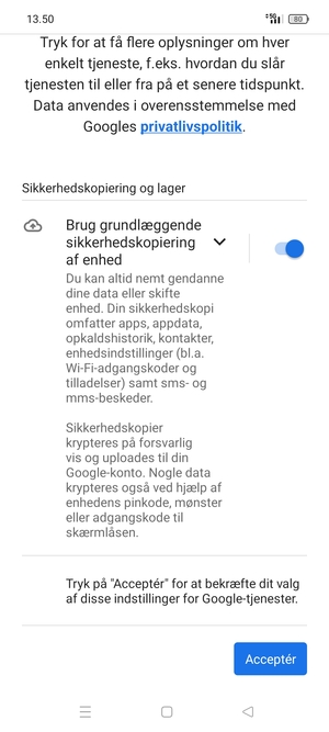 Vælg Acceptér