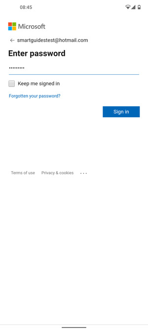 Enter your password and select Sign in