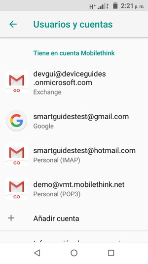 Seleccione su cuenta Google