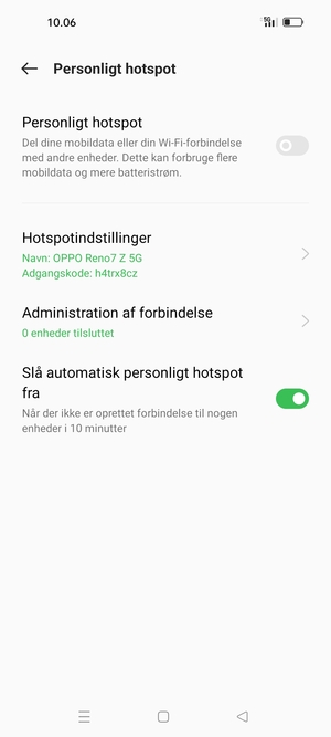 Vælg Hotspotindstillinger