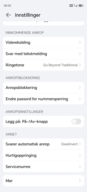 Bla til  og velg Mer