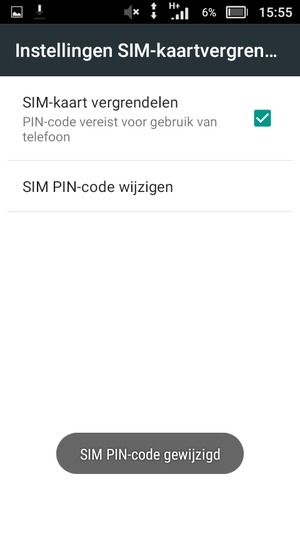 Uw SIM PIN-code is gewijzigd