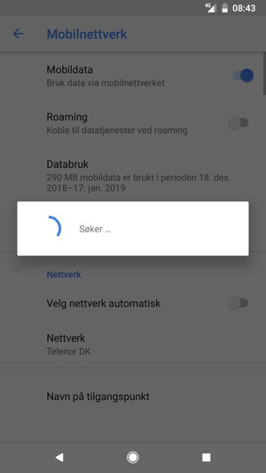 Vent til søket er ferdig