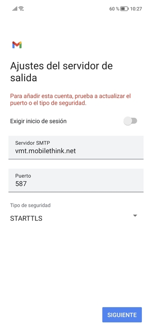 Seleccione Tipo de seguridad