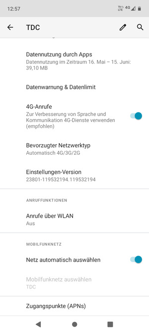 Scrollen Sie und wählen Sie Zugangspunkte (APN's)
