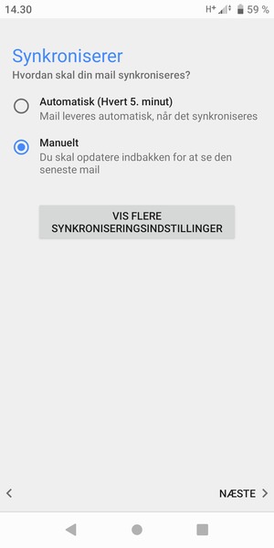 Vælg din foretrukne mulighed og vælg NÆSTE