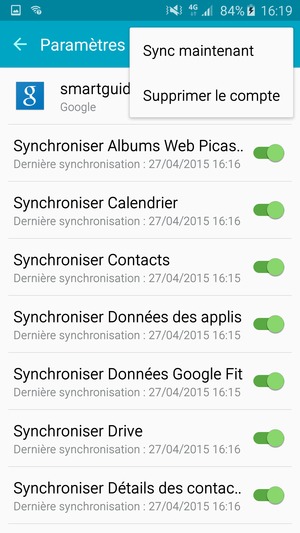 Sélectionnez Sync maintenant