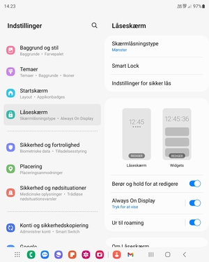 Din telefon er nu sikret med en skærmlås