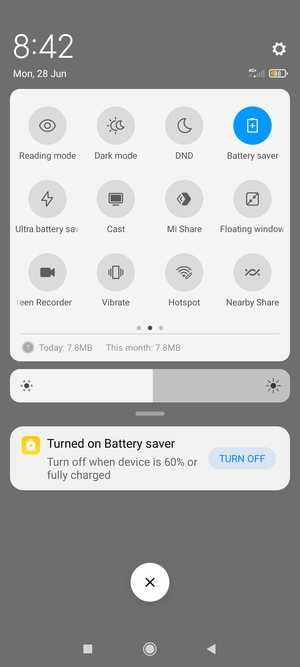 Turn on Battery saver