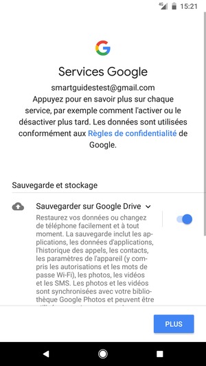 Sélectionnez PLUS