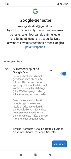 Vælg Acceptér