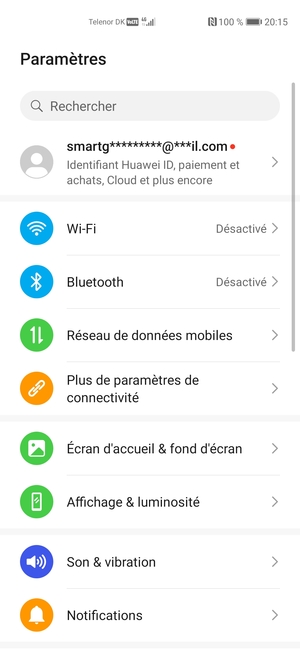 Sélectionnez Réseau de données mobiles