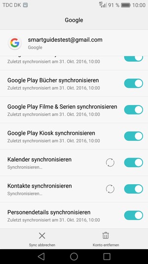 Ihre Kontakte von Google werden nun auf Ihrem Smartphone synchronisiert