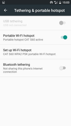 Your phone is now set up for use as a modem