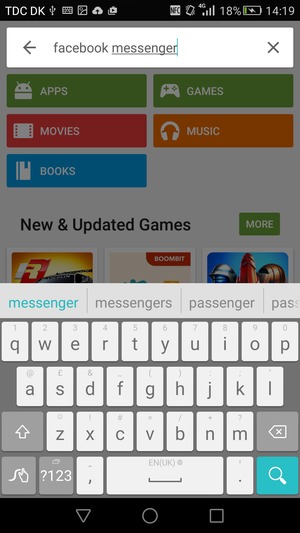 Enter the app name and select Search