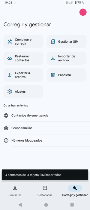 Sus contactos se guardarán en su cuenta de Google y se guardarán en su teléfono la próxima vez que Google sea sincronizado.