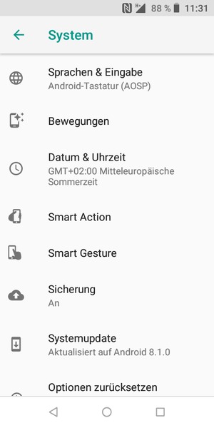 Wählen Sie Systemupdate