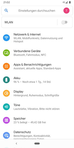Wählen Sie Netzwerk & Internet