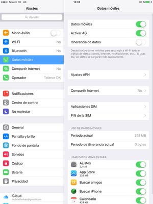 Para cambiar el PIN de la tarjeta SIM, seleccione Datos móviles y PIN de la SIM