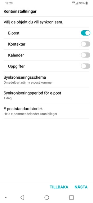 Välj NÄSTA