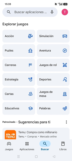 Seleccione la barra de Búsqueda