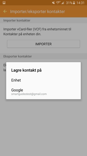 Velg din Google-konto