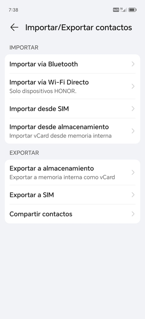 Seleccione Importar desde SIM