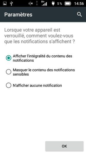 Sélectionnez OK