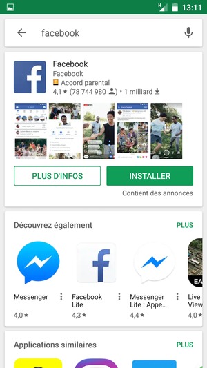 Sélectionnez l'appli